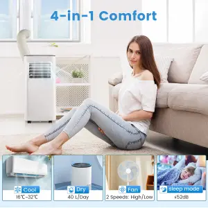 Costway 3-in-1 Portable Air Conditioner 8000BTU Air Cooler Fan Dehumidifier LED display