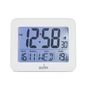 Digitally Quartz Movement / Crystal Alarm Tabletop Clock White