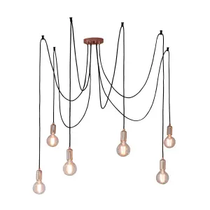 Anson Lighting Arvilla Copper Plate 6 Light Ceiling Pendant