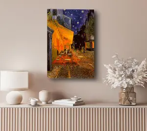 Van Gogh Pavement Cafe Canvas Print Wall Art - Medium 20 x 32 Inches