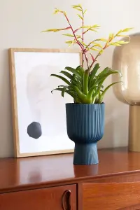 Elho Vibes Fold Coupe 14cm Plastic Plant Pot in Deep Blue