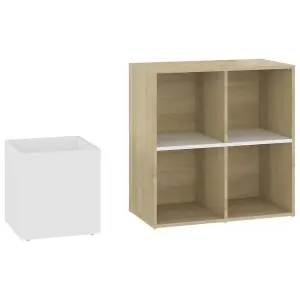 Berkfield Hall Shoe Cabinet White and Sonoma Oak 105x35.5x70 cm Engineered Wood