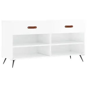 Berkfield Shoe Bench High Gloss White 102x35x55 cm Engineered Wood