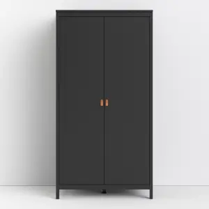 Barcelona Wardrobe with 2 doors in Matt Black