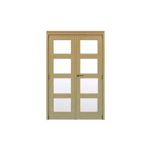 Geom 4 Lite Clear Glazed Oak Internal Patio Door set, (H)2017mm (W)1219mm