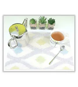 HANDMADE PLACEMATS - DIAMOND GREY - 43 X 29 CM SET OF 2