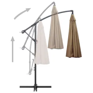 Berkfield Hanging Parasol Taupe 3 m Aluminium Pole