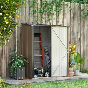 Outsunny Outdoor Storage Shed w/ Lockable Door for Garden, Brown