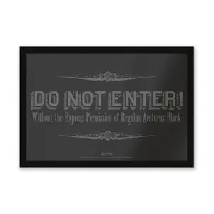 Official Harry Potter Regulus Black Do Not Enter Entrance Mat 40cm x 60cm dimension, Durable, Indoor Only