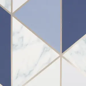 Sublime Marble Navy Metallic effect Geometric Smooth Wallpaper Sample