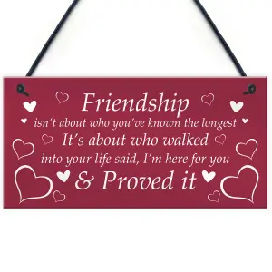 Friendship Plaque Hanging Sign Special Quote Christmas Birthday Gift For Her Keepsake