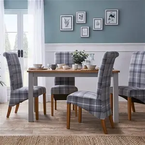 Dunelm Bromley 4 Seater Rectangular Dining Table, Grey Pine, Farmhouse, Pine/Wood