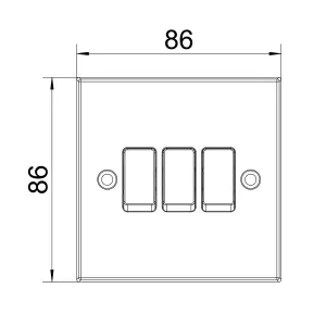 BG White 20A 2 way 3 gang Light Switch