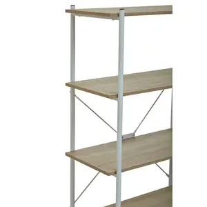 Interiors By Premier Five Tier Natural Oak Shelf Unit, Versatile And Adaptable Shelving Unit, Sturdy And Durable tall Cupboards