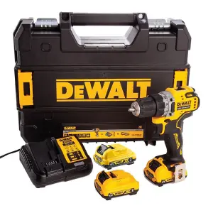 Dewalt DCD701D2 12v XR Brushless Compact Drill Driver 2x 2.0AH Tstak + 1x 3.0AH