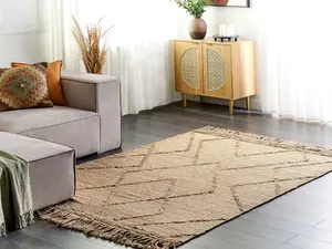 Jute Area Rug 160 x 230 cm Beige HANDERE