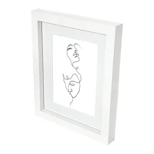 Matt White Pine effect Plain Single Picture frame (H)27.6cm x (W)22.6cm