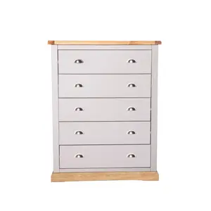 Bomporto 5 Drawer Chest of Drawers Chrome Cup Handle