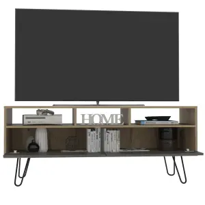 TV unit wide screen rack, bleached pine, Manhattan range