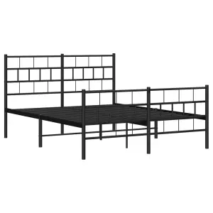 Berkfield Metal Bed Frame with Headboard and Footboard Black 120x190 cm