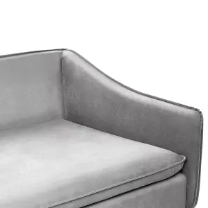 Beliani Modern Velvet Sofa Light Grey AURE