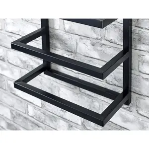 5 Tier Wall Mounted Towel Rack Black