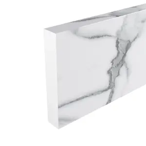 GoodHome Nepeta Matt White Marble effect Paper & resin Upstand (L)3000mm