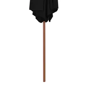 Berkfield Outdoor Parasol with Wooden Pole Black 270 cm