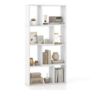 COSTWAY 5-Tier Geometric Bookshelf 120 CM Tall Bookcase Modern 8-Cube Display Shelving