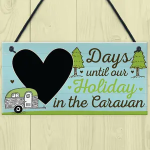 Red Ocean CHALKBOARD Countdown To Caravan Holiday Caravan Sign Funny Novelty Caravan Gift Sign