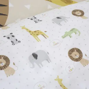 Catherine Lansfield Bedding Roarsome Animals Junior Duvet Cover Set with Pillowcases Natural