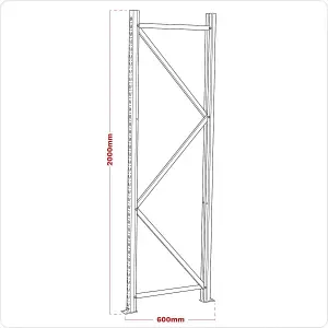 Sealey Frame 2000 x 600mm One End APR602