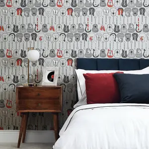 Guitar Hero Wallpaper In Grey And Red