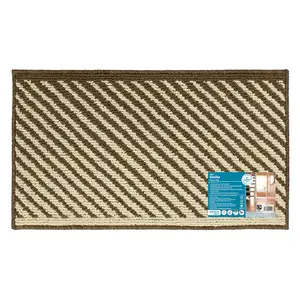 JVL Stellar Machine Washable Latex Backed Doormat, 40x70cm, Brown