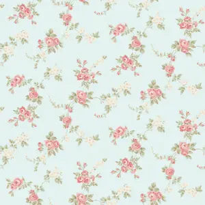 Galerie Abby Rose 4 Turquoise Red Green Chic Rose Smooth Wallpaper