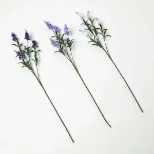 Homescapes Artificial Lavander Spray Single Stem Set of 3, 68cm