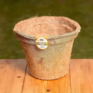 COCO & COIR Biodegradable Round Plant Pots  14cm  6 pack  Plastic Free Eco-friendly Propagation Pots