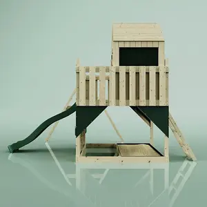 Rebo PolarPlay Kids Climbing Tower & Playhouse - Swing Eerika Green