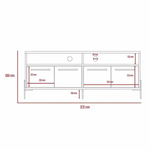 TV unit Wide screen unit with 4 doors, washed oak, Harvard range