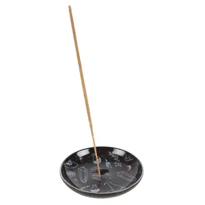 Something Different Crystal Witch Plate Incense Holder Black/Blue (One Size)