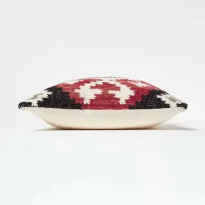 Homescpaes Tawa Handwoven Traditional Red & Black Kilim Cushion 45 x 45 cm