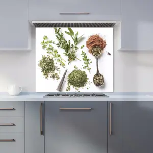 Spice and Herb Medley Premium Glass Kitchen Splashback W900mm x H650mm