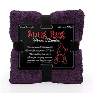 Snug Rug Blanket Luxury Sherpa Fleece Sofa TV Throw Gift Blankets 127x178cm - Purple