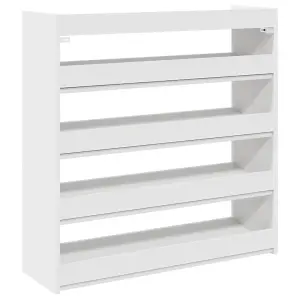 Berkfield Shoe Rack White 80x25x81 cm Engineered Wood