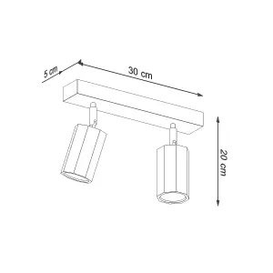 Zake Wood Bronze 2 Light Classic Ceiling Light