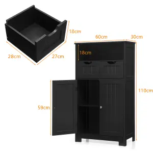 Costway Wooden Freestanding Cupboard Cabinet for Bathroom