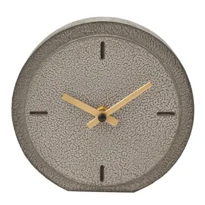 Interval Cement Effect Desk Clock - 15cm