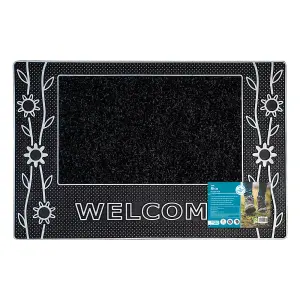 JVL Rico PVC Doormat 45x70cm - Flowers