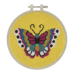 P/NEEDLE BUTTERFLY - Punch Needle Kit: Floss and Hoop: Butterfly - Trimits