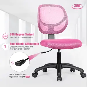 Costway Ergonomic Computer Desk Chair Low-Back Task Study Chairs Office Armless Chair